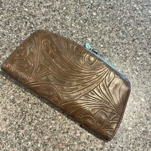 Hobo tooled leather wallet